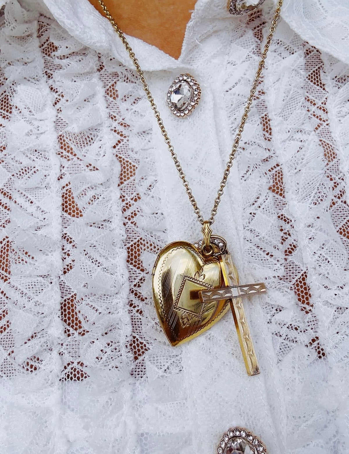 Heart Locket with Cross